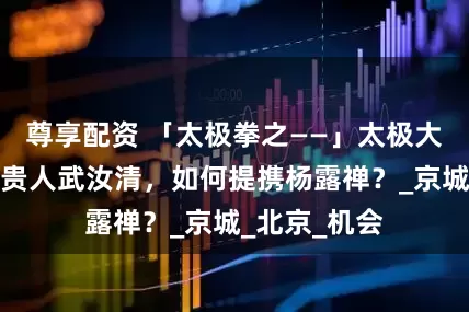 尊享配资 「太极拳之——」太极大师杨露禅的贵人武汝清，如何提携杨露禅？_京城_北京_机会